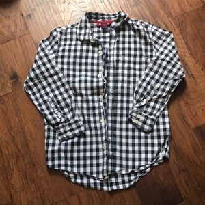 Gap boys button up navy and white shit size 8